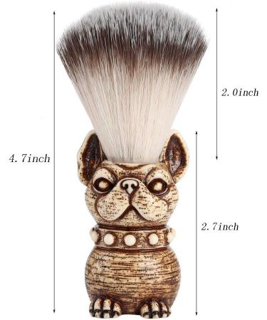 Faletony Nylon Shaving Brush with Skull Wooden Handle - Bulldog Design for Men | Premium Beard Brush for a Smooth Shave - Buy Online on GoSupps.com