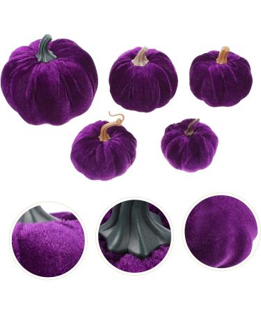 Didiseaon 5pcs Flannel Foam Pumpkin Autumn Decor Halloween Decor Velvet Pumpkins for Decorating Artificial Pumpkin Decoration Fall Decorations Home Decor Photo Prop Fake Pumpkin Set Purple Purple 14X12.5X12.5CM - Buy Online on GoSupps.com
