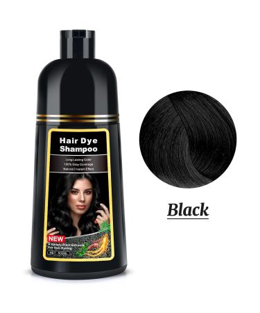 KINGMING Black Hair Dye Shampoo 3 in 1 | Herbal Hair Color for Grey Coverage - 500ml - Perfect for Men & Women - Buy Online on GoSupps.com