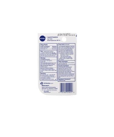 NIVEA Smoothness Lip Care SPF 15 (Pack of 8) - Hydrating Lip Balm for Soft Smooth Lips | International Shipping Available - Buy Online on GoSupps.com