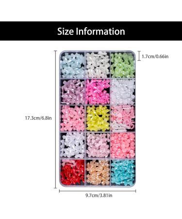 3D Nail Flower Mixed Bowknot Nails Art Flatback Beads Nails Art Decorations White Bowknot Nail Beads 3d Nail For Acrylic Nails Bkhz012 - Buy Online on GoSupps.com