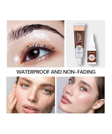Eyelash & Brow Tint Kit - Natural Volumizing Color Long-lasting 4-8 Weeks Waterproof - DIY Salon or Home Use (Chestnut - Buy Online on GoSupps.com