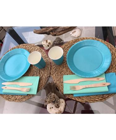 Le Nappage Turquoise 50 Cotton Napkins - 2-Ply FSC Certified 33x33 cm - Premium Disposable Tableware for Events - Buy Online on GoSupps.com