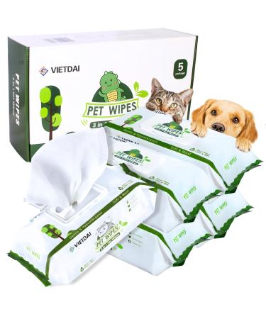 Vietdai wet wipes for dogs hypoallergenic care cloths cat extra thick cleaning towels dog for paws face body and butt - 400 pieces - Buy Online on GoSupps.com