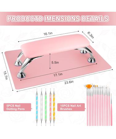 Big Arm Rest for Nails - Microfiber Leather Manicure Cushion Soft Removable Hand Rest for Nail Art & Toenails (Pink) - Essential Nail Tools Included - Buy Online on GoSupps.com