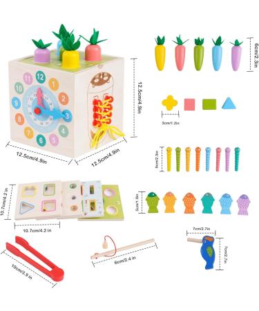 8-in-1 Montessori Wooden Activity Cube - Motoric Toys for Kids 1-4 Years | Sorting & Stacking Fun - Buy Online on GoSupps.com