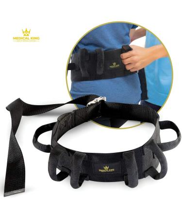Transfer Belt Fle to Unlock - 50 Holds Up to 500 LBS - Lifting Seniors Gait Belt with 6 Handles - Ideal for Elderly Therapy - Easy Buckle by Medical King - Buy Online on GoSupps.com