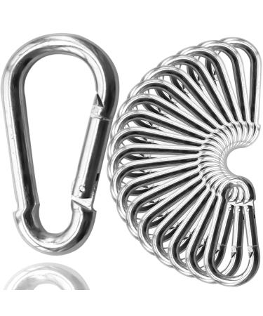 30Pack Heavy Duty Spring Snap Hooks 4Inch, 3/8 Carabiner Clips for Swing, Large Steel Chain Quick Links Safety Buckle Connector for Hammock Fitness Gym Outdoor Boating, M10 Snap Hook Carabiners