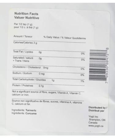Yogti Canadian Brand USDA Organic Turmeric Root Powder Gluten Free and Non-GMO - 1 lb - Buy Online on GoSupps.com