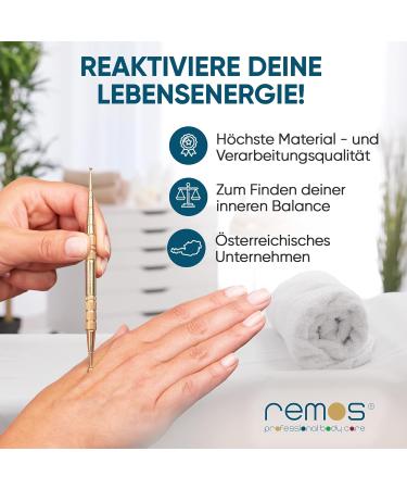 REMOS Acupressure Pen & Meridian Pen - Brass 13 cm Length 2.5/6 mm Ball - Enhance Wellness Internationally - Buy Online on GoSupps.com