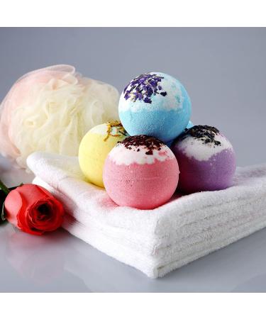 1PC Dried Flower Bath Bomb - Natural Aroma Bath Salt for Women - Pink - Sparkling Shower & Bath Experience - Buy Online on GoSupps.com