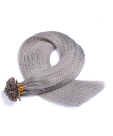 Keratin Bonding - # Silver - 40cm - 25 strands - 1G - 100% real hair hair extension U -tip Extensions Very high quality by Novon hair extension 25 strands / bonding - 40cm each 1g 25g