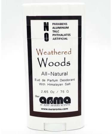 All-Natural Deodorant for Women and Men - Vegan Gluten Free Cruelty Free - Aluminum Free Free of Parabens & Sulfates - Weathered Woods