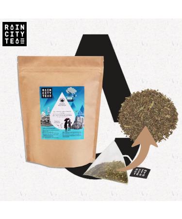 Rain City Tea Perfect Mint - Free Pyramid Organic Herbal and Fruit Tea Bags - 50 Compostable Whole Leaf Chai Tea - USDA Certified |Cellulose Inner Packaging| - Buy Online on GoSupps.com