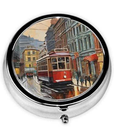 San Francisco Mini Round Pill Box | 3 Compartment Pill Organizer | Portable Travel Medicine Case - Buy Online on GoSupps.com