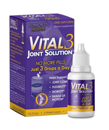 Vital 3 Joint Solution Clinically Proven Liquid Knee Relief Supplement Biologically Active Fragments of Collagen Type II-n1 Supports Joint Flexibility and Mobility 1 Bottle