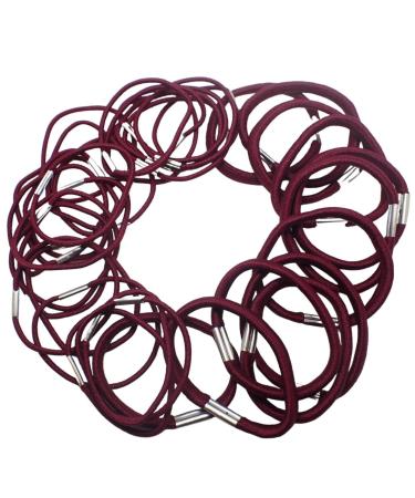Topkids Accessories 36pc Thick & Thin Hair Bobbles for Girls and Women Hair Elastics Thin Hair Bands Thick Hair Bobbles Elastic Hair Bands Hair Accessories Hair Ties Hair Elastic Bands (Burgundy)