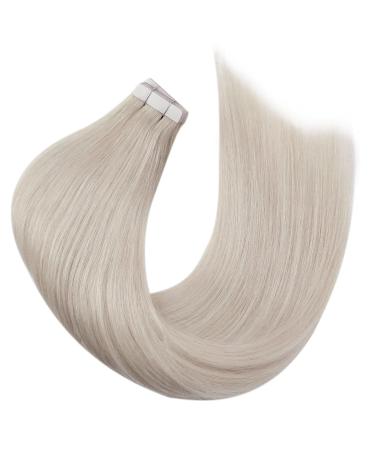Buy Moresoo #60A Tape In Hair Extensions - 55 cm Remy Real Hair White Blonde 20 Pieces (50g) - Seamless & Long Lasting - Buy Online on GoSupps.com