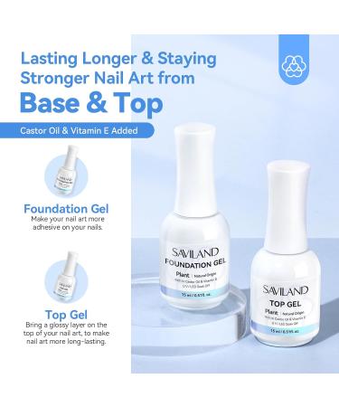 SAVILAND Clear Builder Nail Gel Kit - 3 Pcs 15ml Strengthening Gel with Vitamin E & Castor Oil for Nail Extensions Repairs & Art - Home Salon Essential - Buy Online on GoSupps.com