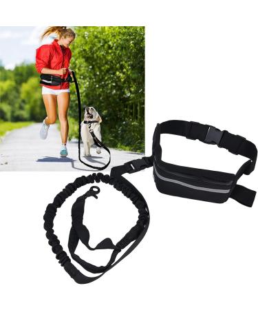 Hands Free Dog Leash with Zipper Pouch Durable Bungee with Reflective Strips Adjustable Waist Belt for Walking Jogging and Running Your Dog(black) - Buy Online on GoSupps.com