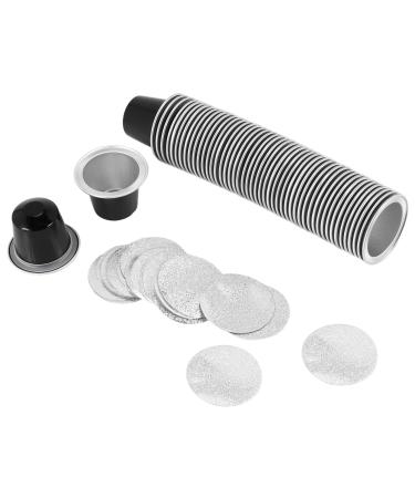 Wrtysully 50Sets Refillable Coffee Capsules Cup Disposable Coffee Capsules Packaging Cafe Supplies For Black