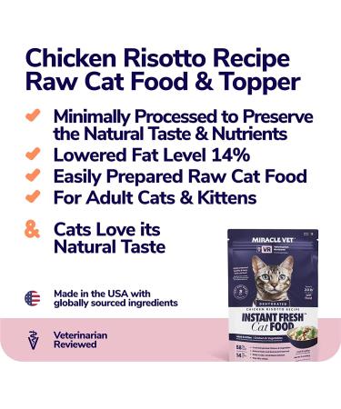 Miracle Vet Dehydrated Cat Food Topper - Chicken Vegetable Risotto - 58% Proteins - 15 oz - Buy Online on GoSupps.com