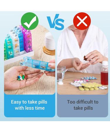 Zoksi Monthly Pill Organizer - 4 Times a Day, 30 Day Pill Box with 32 Compartments - Travel Friendly Medication Organizer - Buy Online on GoSupps.com