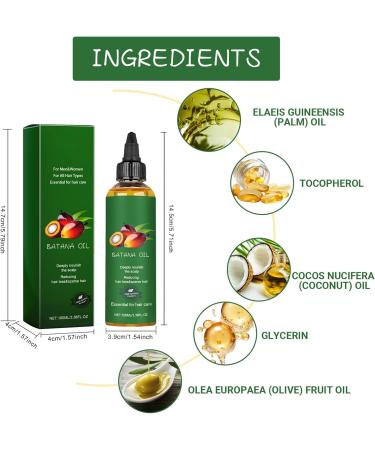 Batana Oil Organic for Healthy Hair 100ML Natural Batana Oil Repair Damaged Hair Nourishes Thin Hair Scalp Skin and Loss Raw Batana Hair Oil for All Hair Types - Buy Online on GoSupps.com