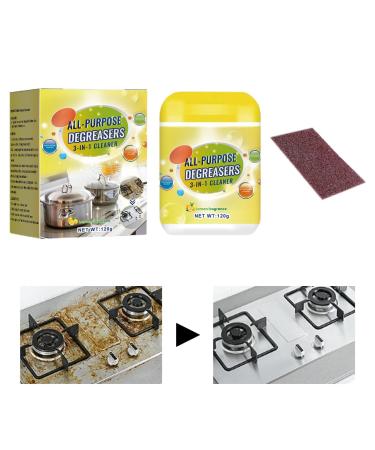 Kitchen Degreaser Cleaner - Heavy Oil Stain Removal Degreaser Powder - Portable Heavy Oil Stain Powder Cleaner for Kitchen Oil Grease Removal Klufo
