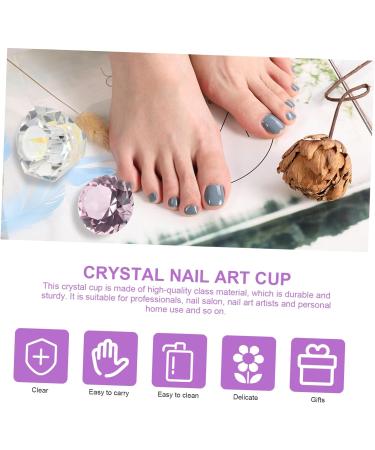 minkissy 5 Pcs Nail Art Crystal Cup Glass Dappen Dish Glass Containers with Lids Crystal Nail Cup Crystal Dappen Dish Dappen Dish for Nails Flower Dappen Dish Bowl White Crystal 5.5x5.5cmx5pcs Pinkx5pcs - Buy Online on GoSupps.com