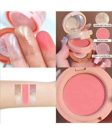U-Shinein 3-in-1 Makeup Palette: Highlighter, Contour & Blush - Long-Lasting Pigment, Glow Pinkish (Color 01) - Buy Online on GoSupps.com