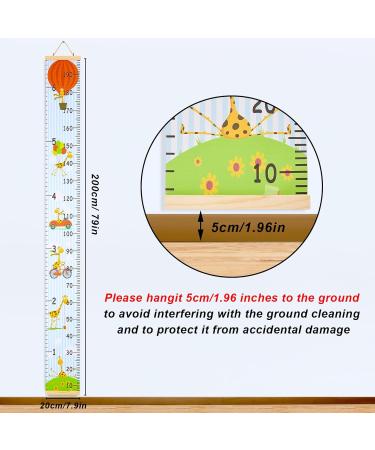 MHJY Height Chart for Kids Height Measure Wall Chart Child Growth Chart Wooden Ruler 7.9'' x 79'' Canvas Height Measurement Hanging Wall Decor for Baby Girls Boys Toddler Bedroom Nursery Cartoon Giraffe - Buy Online on GoSupps.com