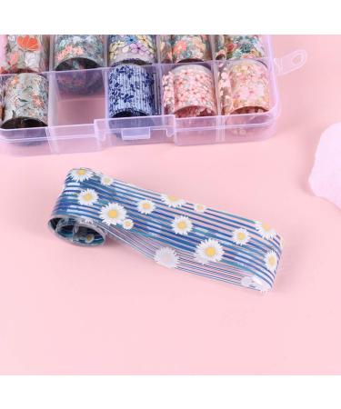 Flower Nail Foil 10 Sheet Vintage Floral Nail Transfers Decal Colorful Manicure Sticker for Wedding Party Holiday (Style D) - Buy Online on GoSupps.com