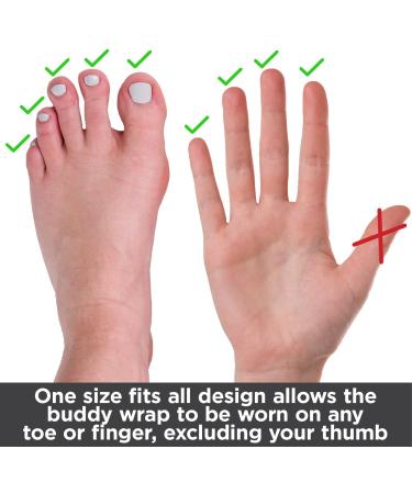 BraceAbility Buddy Tape Toe Splint Wraps - Non-Slip Taping Straps for Toe Injuries (2-Pack) - Buy Online on GoSupps.com