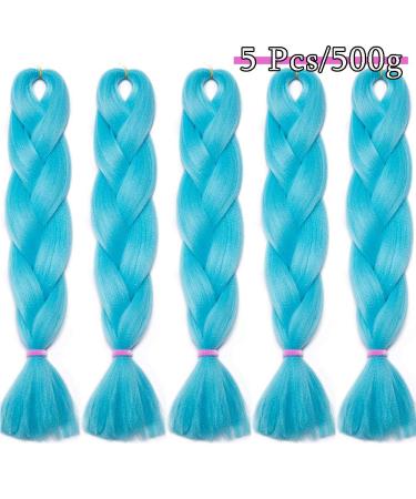 Shop SEGO 5 Packs 24 Crochet Afro Braid Extensions - Sky Blue Synthetic Hair for Stunning Braids - Buy Online on GoSupps.com