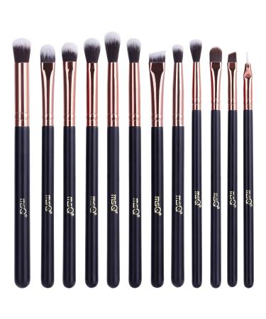 MSQ 12PC's eye make-up brush smoky eyeshadow contour kit soft hair for eyeshadow eyebrow eyeliner blending preferably for Christmas gifts-rose gold rose gold1 - Buy Online on GoSupps.com
