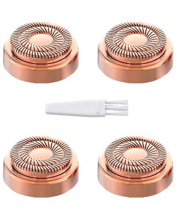 Facial Hair Remover Replacement Heads Generation 2, Perfect for Finishing Touch Flawless Hair Remover As Seen On TV, 18K Gold-Plated Rose Gold, 4 Count 4 Counts
