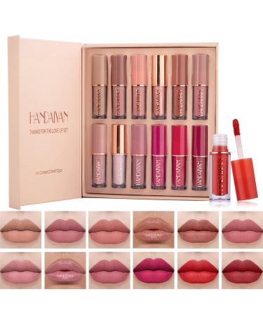 Olasfa 12 colors lipstick matt lip gloss set waterproof liquid lipstick long -lasting cosmetics for girls women birthday gift