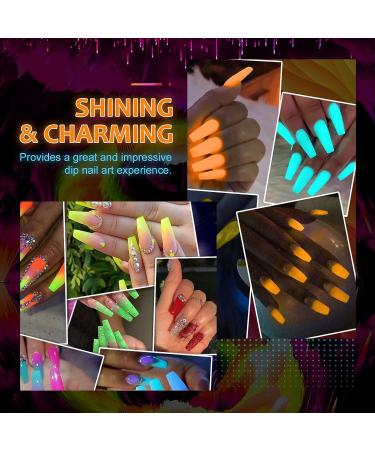 Saviland Glow in the Dark Dip Powder Starter Kit - Neon Fluorescent Effect Nail Art Set - Buy Online on GoSupps.com