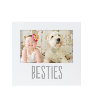 Pearhead Besties Baby and Pet Picture Frame, Baby and Pet Keepsake Frame, Holiday Gift Idea, Christmas Pet or Baby Gift, White Besties Frame