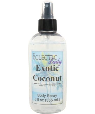 Exotic Coconut Body Spray 8 ounces Body Mist for Women with Clean Light & Gentle Fragrance Long Lasting Perfume with Comforting Scent for Men & Women Cologne with Soft Subtle Aroma For Daily Use 8 Fluid Ounces