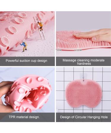 Rianpesn Non-Slip Foot Scrubbing Mat for Shower - Large Suction Cup Bathroom Wash Mat Red Foot Brush for Clean Feet - Buy Online on GoSupps.com