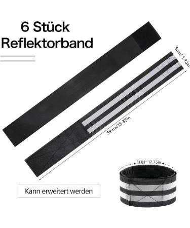 Buy Tikplus Reflector Band - Elastic Reflective Ligaments for Jogging Cycling & Hiking | Safety Light Band with Velcro Fastener - 6 Black - Buy Online on GoSupps.com