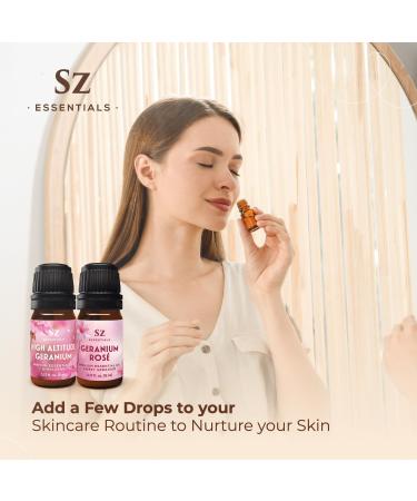 Geranium Essential Oil Duo High Altitude & Ros Set of 2 Bottles (0.17 Fl Oz - 5 mL Each) 100% Pure Natural & Undiluted Therapeutic Grade & Vegan - Buy Online on GoSupps.com