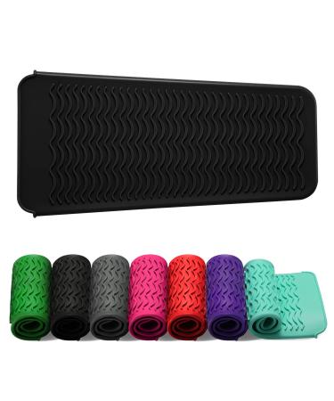 ZAXOP Resistant Silicone Mat Pouch for Flat Iron Curling Iron Hot Hair Tools.(Black)