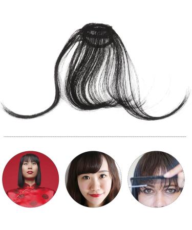 LALAFINA Piece Faux Bangs Clip in Bangs Clip on Air Bangs for Women Bangs Hair Extension Clip in Air Fake Bangs Fake Hair Black Gabor Wigs for Human Curtain No Trace Miss - Buy Online on GoSupps.com
