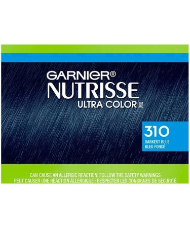 Garnier Nutrisse Ultra Color Permanent Hair Dye 310 Darkest Blue Vibrant Colour Silky and Smooth Hair Enriched With Avocado Oil 1 Application BLACK/BLUE SHADES 310 Darkest Blue - Buy Online on GoSupps.com
