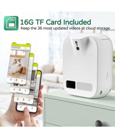 Pet Monitoring Camera Dog Treat Dispenser - CENGCEN Wifi HD Camera with Two-Way Audio, Remote Tossing, and Night Vision - Wall Mounted, App Compatible with Android/iOS - Buy Online on GoSupps.com