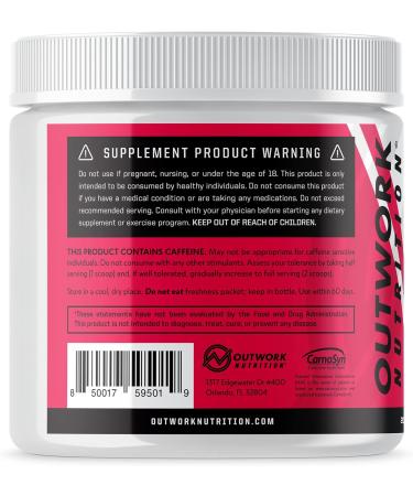 Outwork Nutrition Pre-Workout Supplement with Nootropics - Tropical Candy Flavor | Energy & Mental Focus | 226g - Buy Online on GoSupps.com