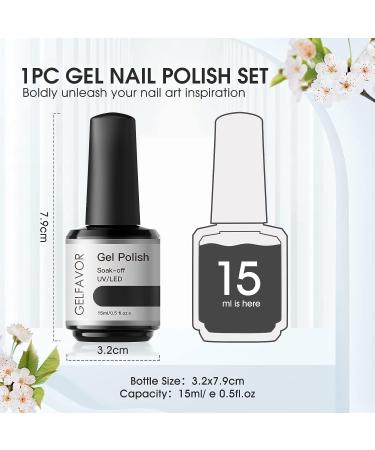 Gelfavor 15ml Black Gel Nail Polish - Long Lasting Summer/Fall Classic UV Gel Polish - Buy Online on GoSupps.com